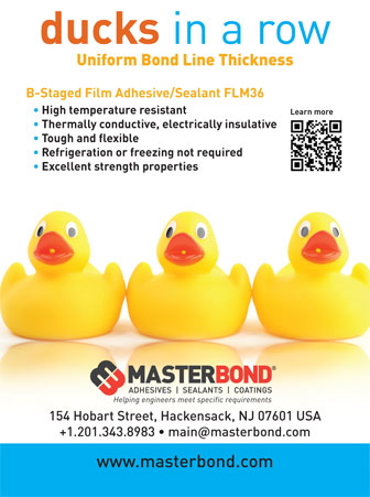 Master Bond FLM36 Adhesive Film Featuring Uniform Bond Line Thicknesses